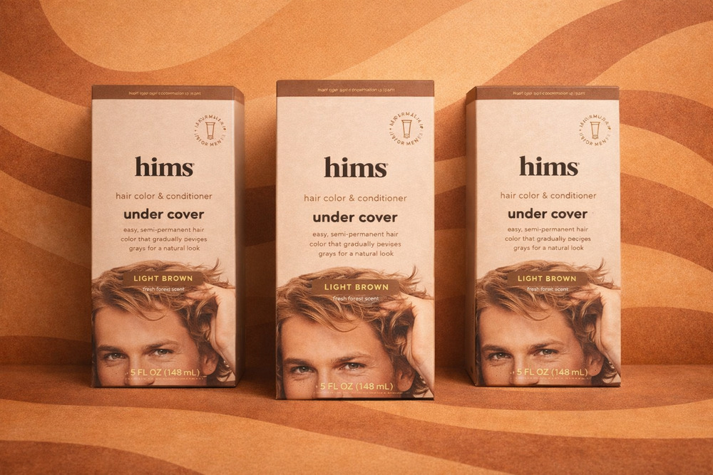 hims Under Cover Hair Color + Conditioner Light Brown 5oz Gray Blend Pack of 3